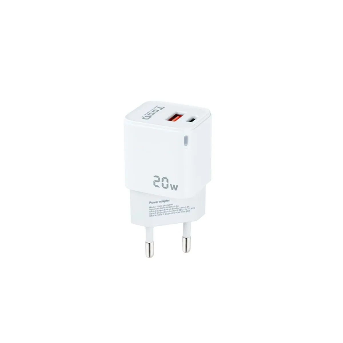 Wall Charger TooQ TQWC-QCPD20WT White 20 W (1 Unit)