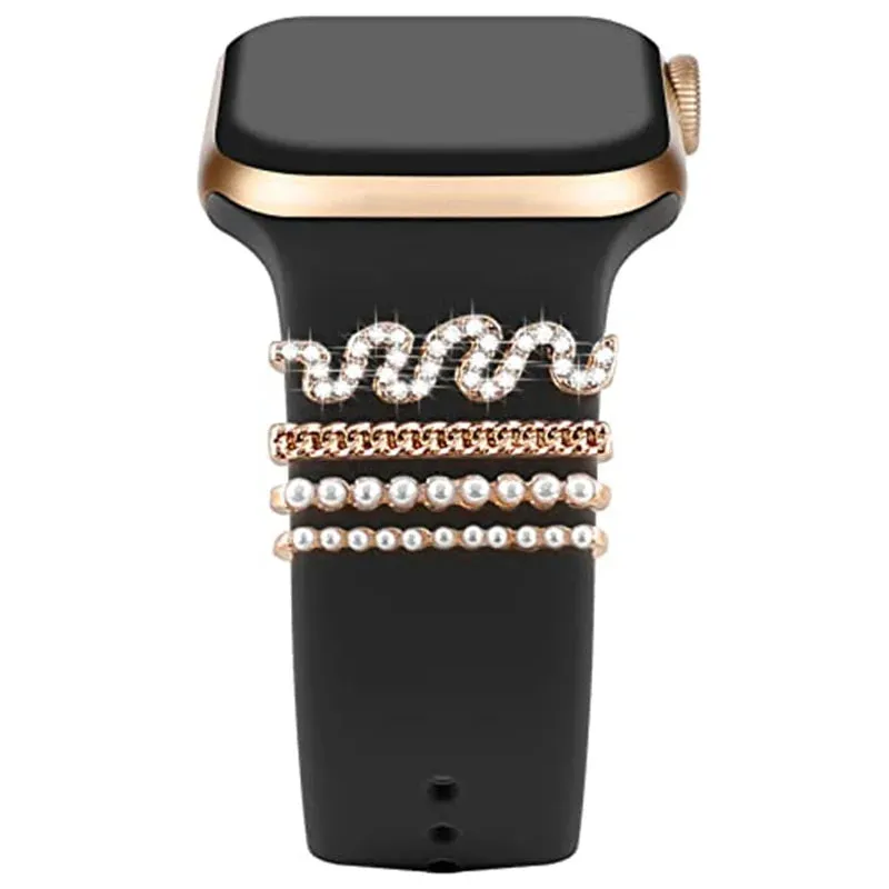 Watch Band Charms For Apple Watch Ultra band 8 7 6 3 se Diamond Jewelry Charms Accessories samsung/Huawei watch strap 20/22mm Bracelet