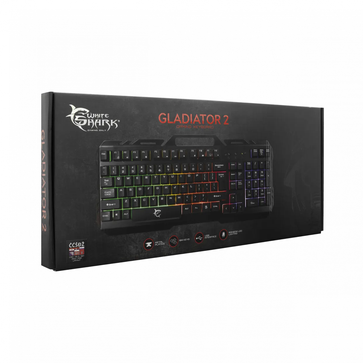 White Shark Gladiator 2 Gaming Keyboard - Black | GLADIATOR 2