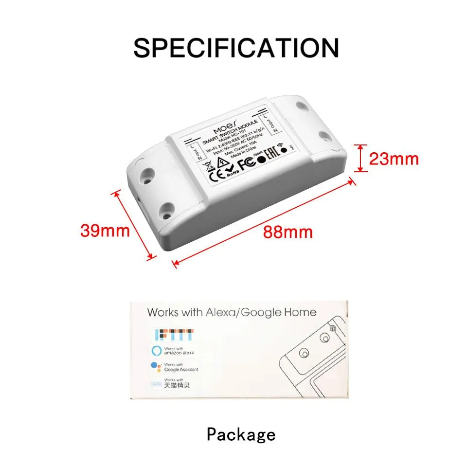 WiFi RF DIY  Smart Light Switch Module Universal Breaker Timer Works with Alexa Google Home