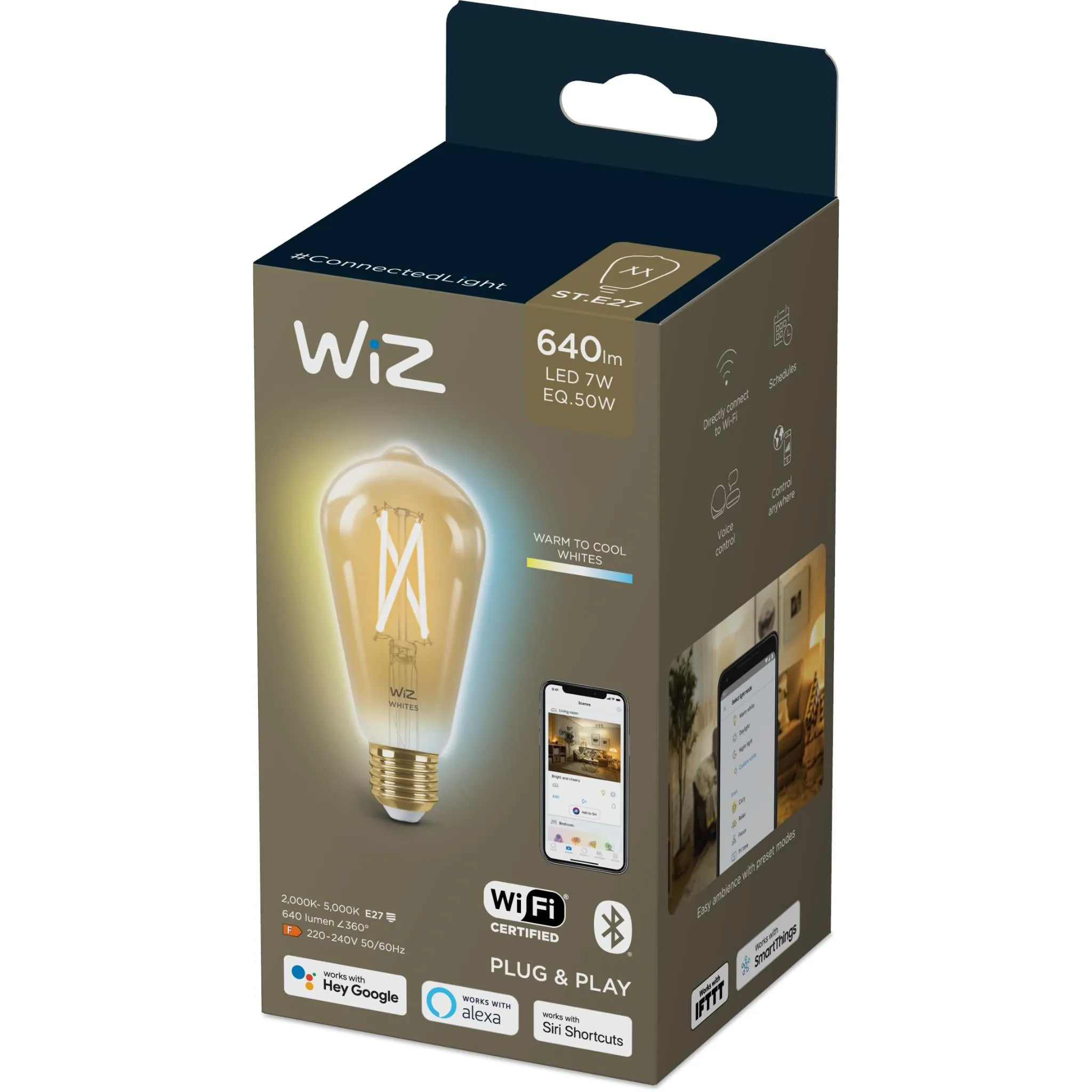 WiZ Filament ST64 E27 Smart Bulb