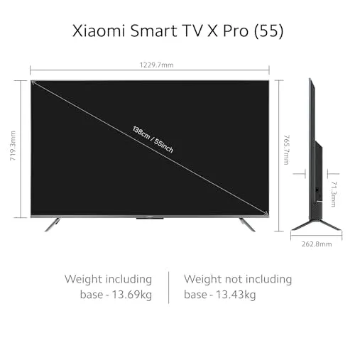 Xiaomi 138 cm (55 inches) X Pro 4K Dolby Vision IQ Series Smart Google TV L55M8-5XIN (Black)